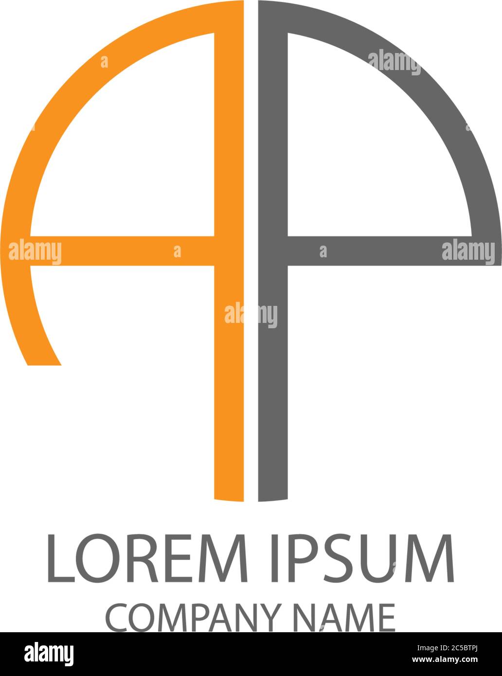 Circle A logo letter design concept in orange and black colors Stock ...