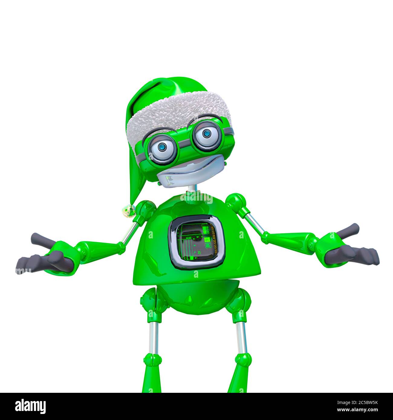 santa bot in white background, 3d illustration Stock Photo - Alamy