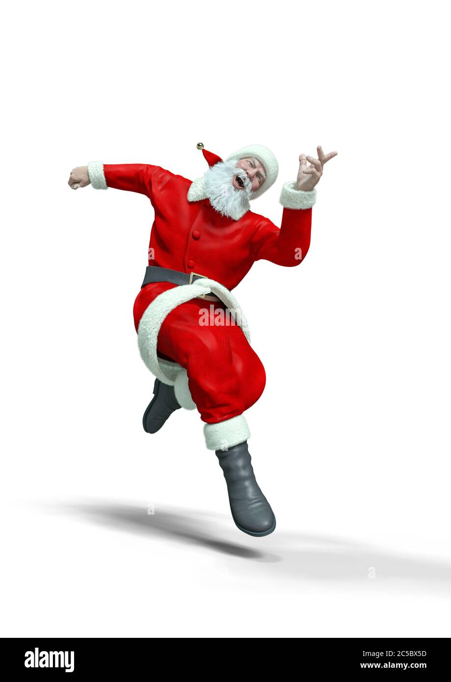 santa claus running, 3d illustration Stock Photo - Alamy