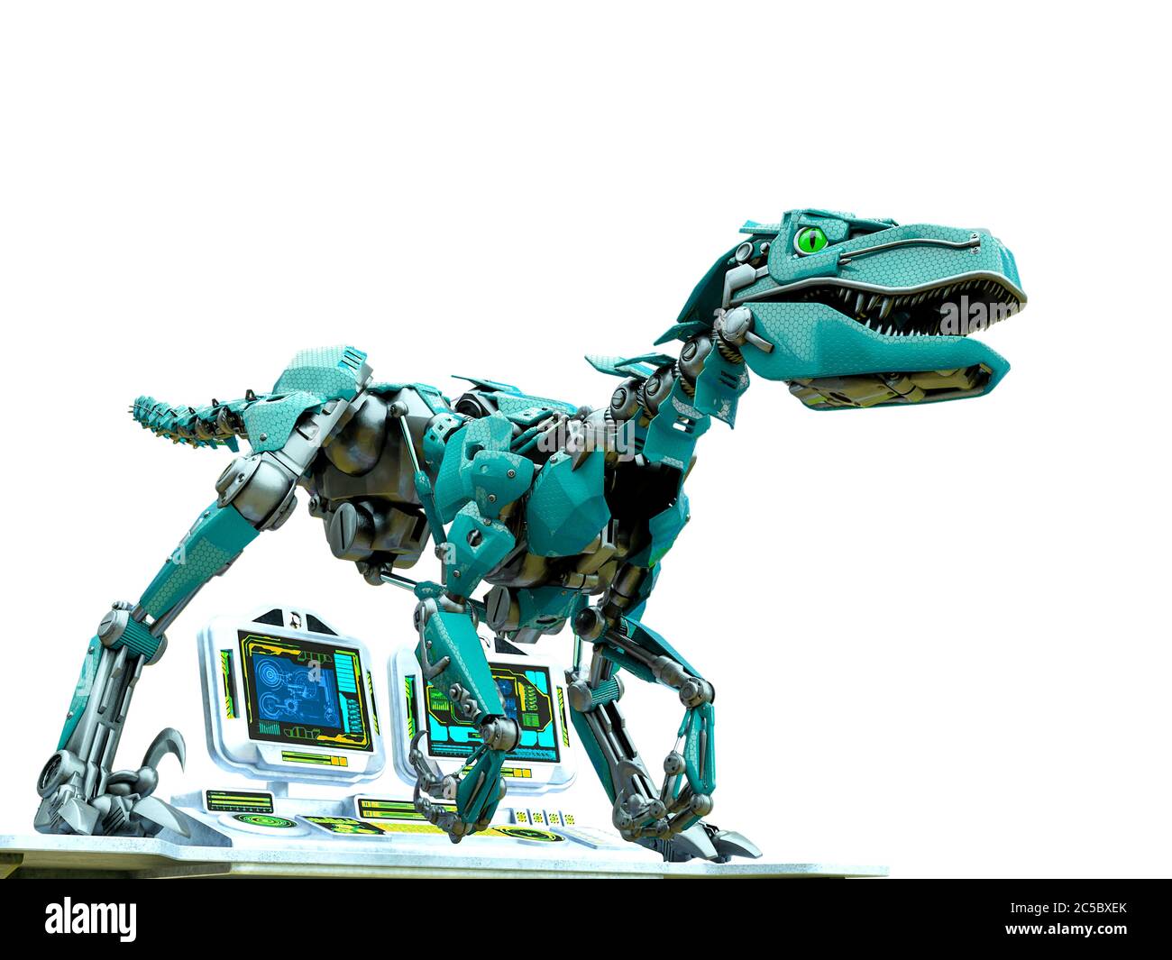 dino raptor robot is running, 3d illustration Stock Photo - Alamy