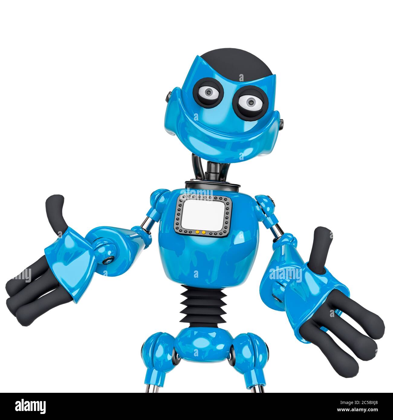 robot cartoon in come on give me a hug, 3d illustration Stock Photo - Alamy