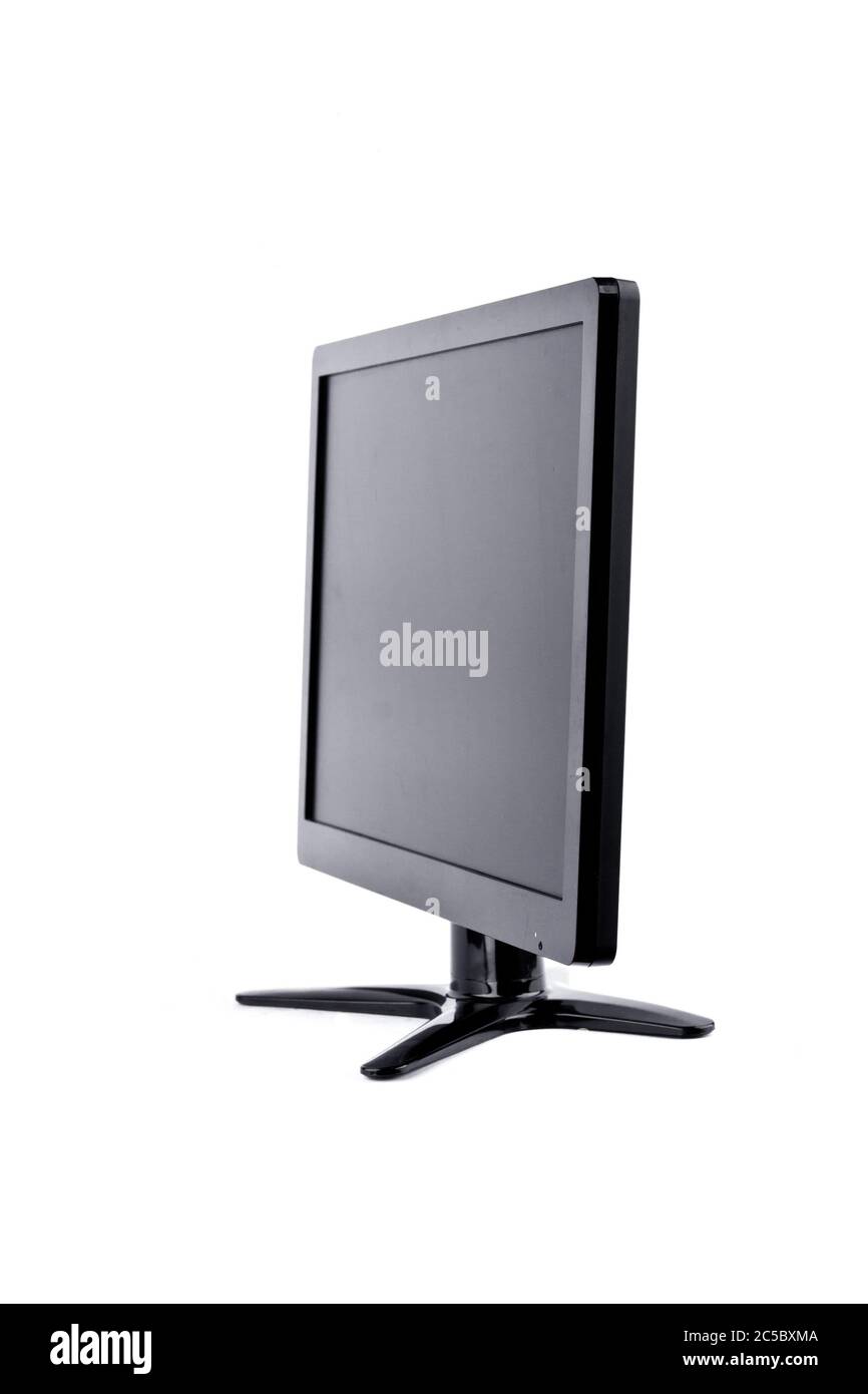 display monitor computer display on white background  hardware  desktop technology isolated Stock Photo