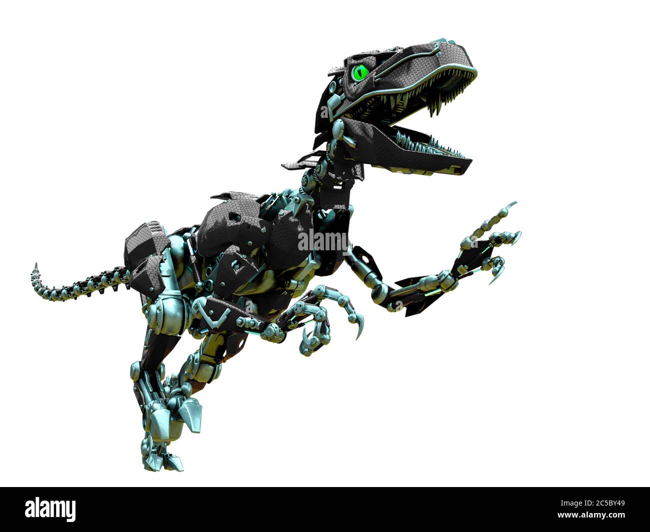 dino raptor robot is running, 3d illustration Stock Photo - Alamy