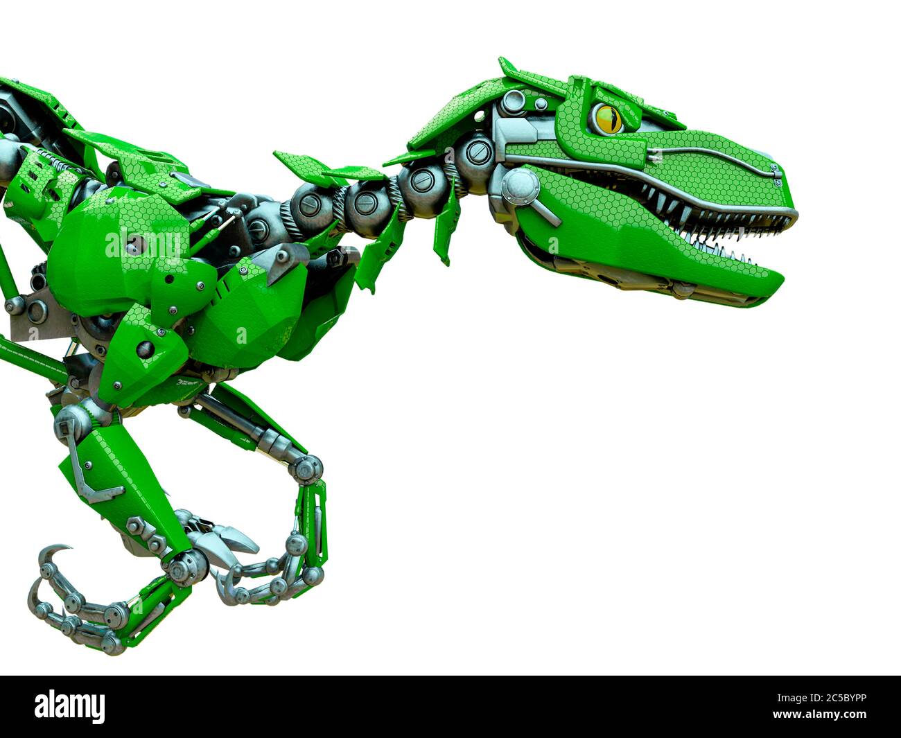 velociraptor robot running close up, 3d illustration Stock Photo - Alamy