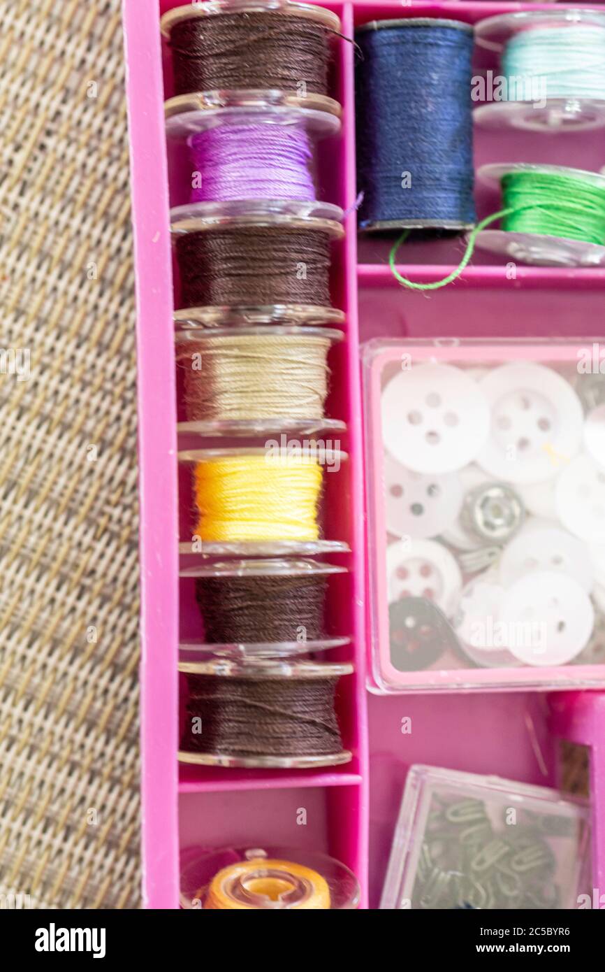 Tailor Kit with sewing materials for mending clothes Stock Photo Alamy