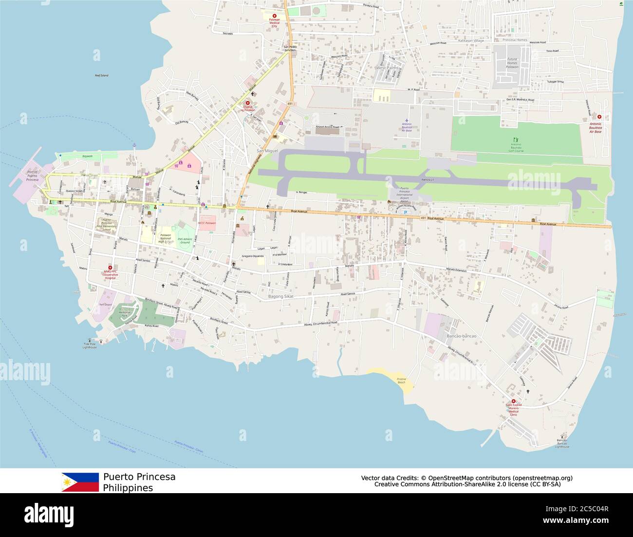 Puerto Princesa Map Street Puerto Princesa,Hilippines Stock Vector Image & Art - Alamy