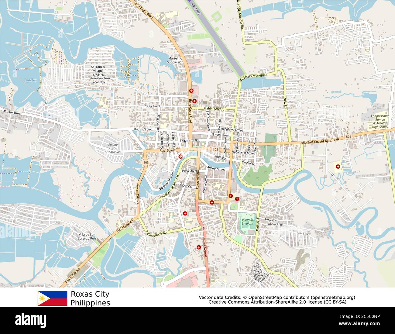 Roxas City Capiz Map Roxas City,Philippines Stock Vector Image & Art - Alamy