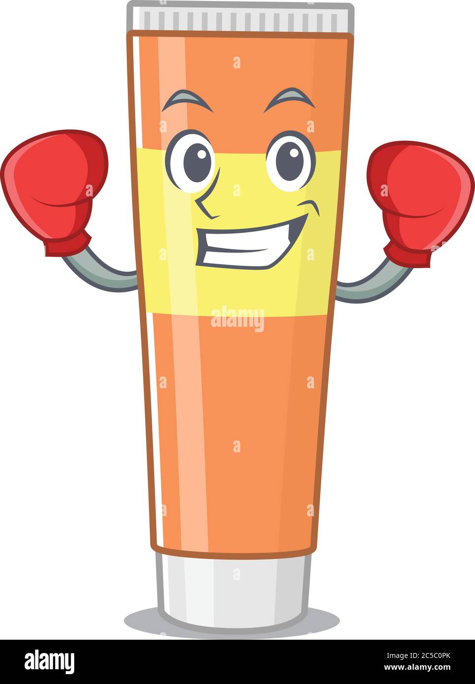 Toothpaste Boxing Flat Toothpaste Caricature character design as a champion of boxing ...