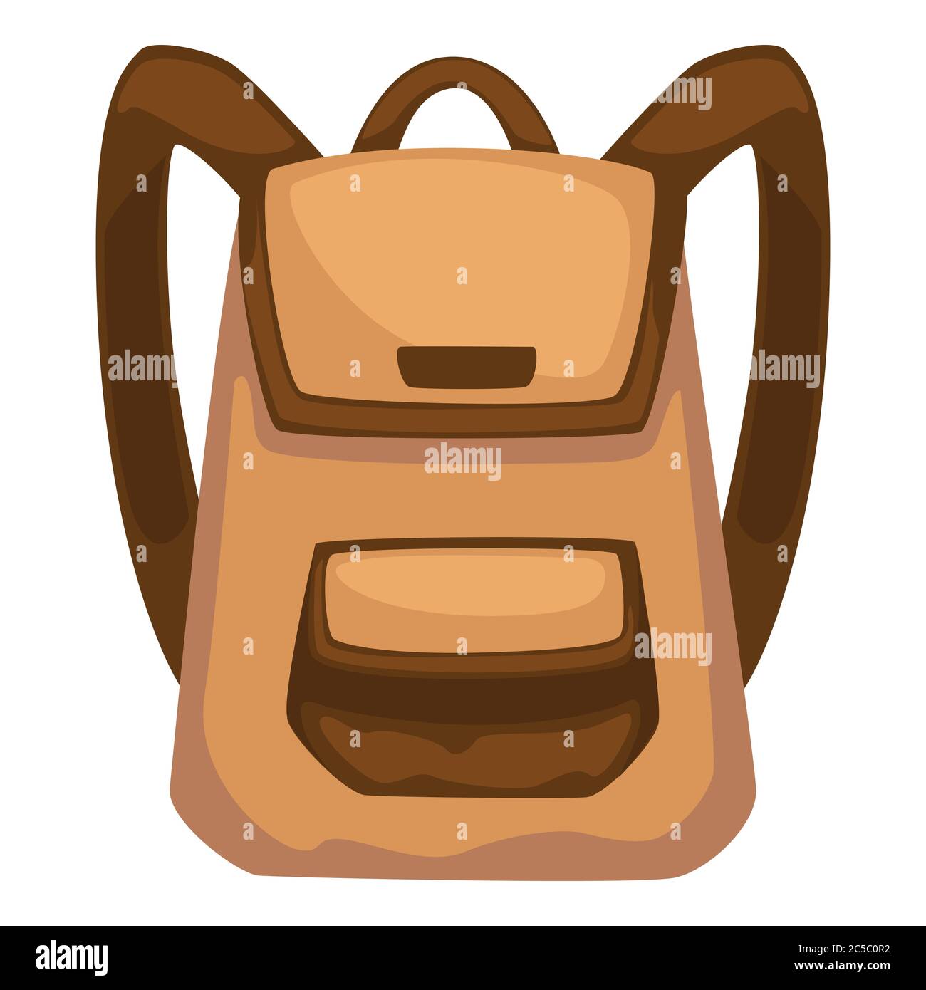 Classic rucksack with pockets and straps, backpack vector Stock Vector