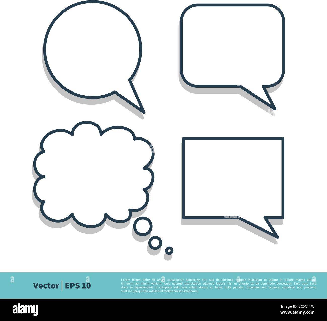 Blank Speech Bubble Set Icon Vector Logo Template Illustration Design. Vector EPS 10. Stock Vector