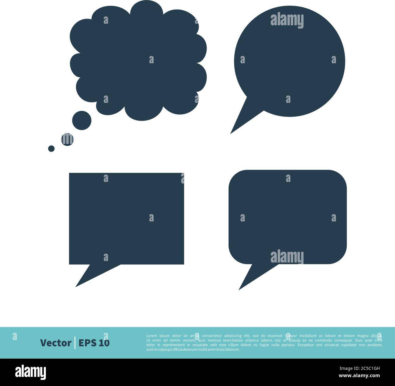 Blank Speech Bubble Set Icon Vector Logo Template Illustration Design. Vector EPS 10. Stock Vector