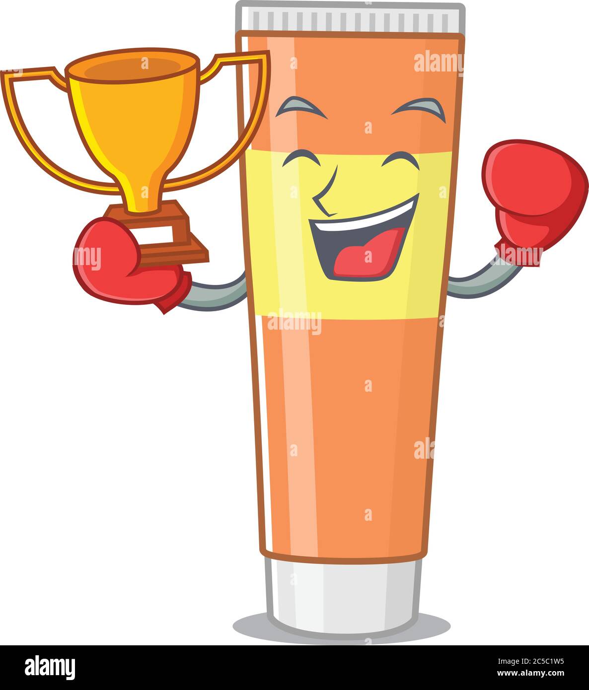 Toothpaste Boxing Flat Fabulous boxing winner of toothpaste caricature design style Stock ...