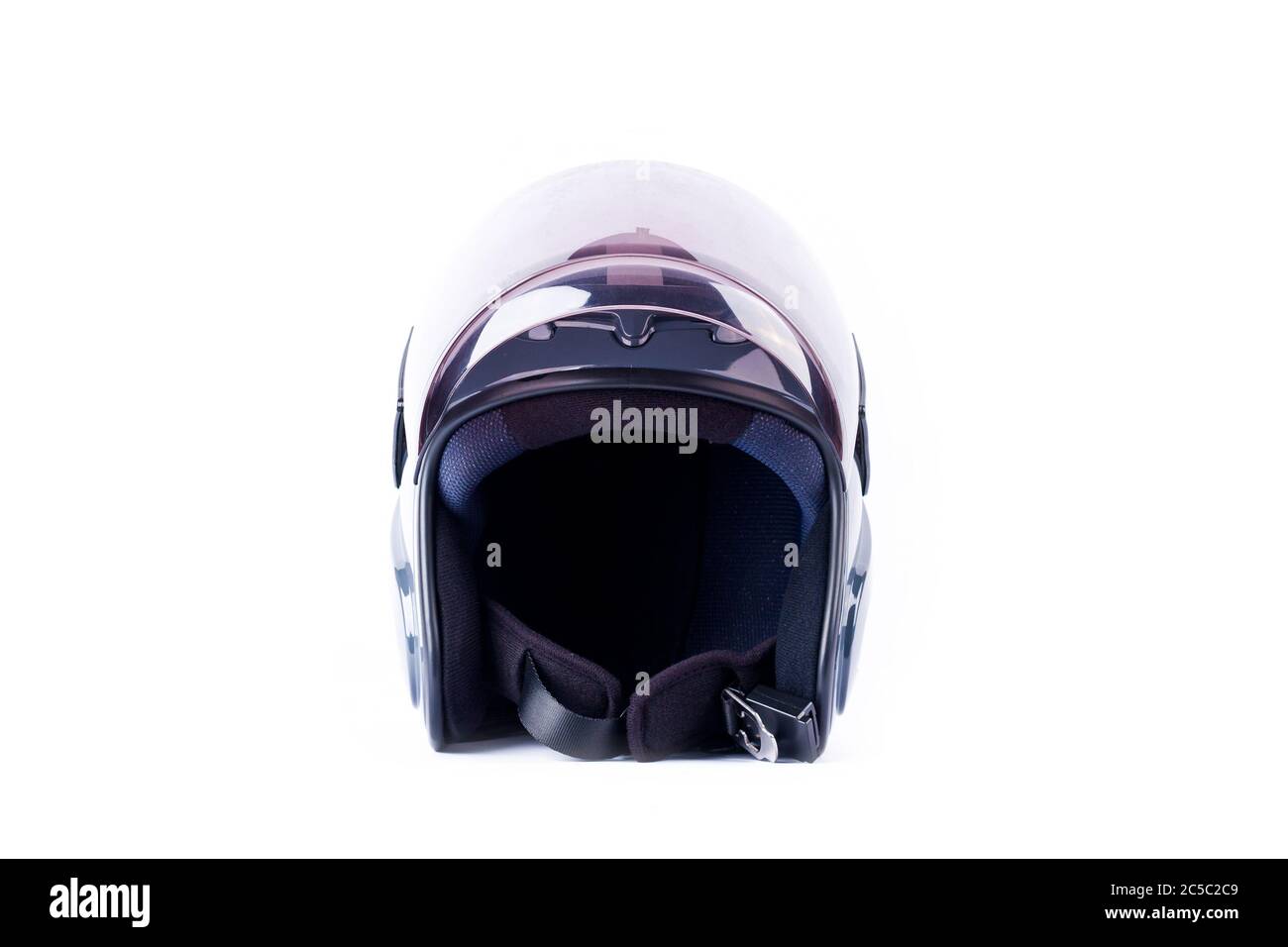 motorcycle helmet is safty equipment on white background helmet safety object isolated Stock Photo