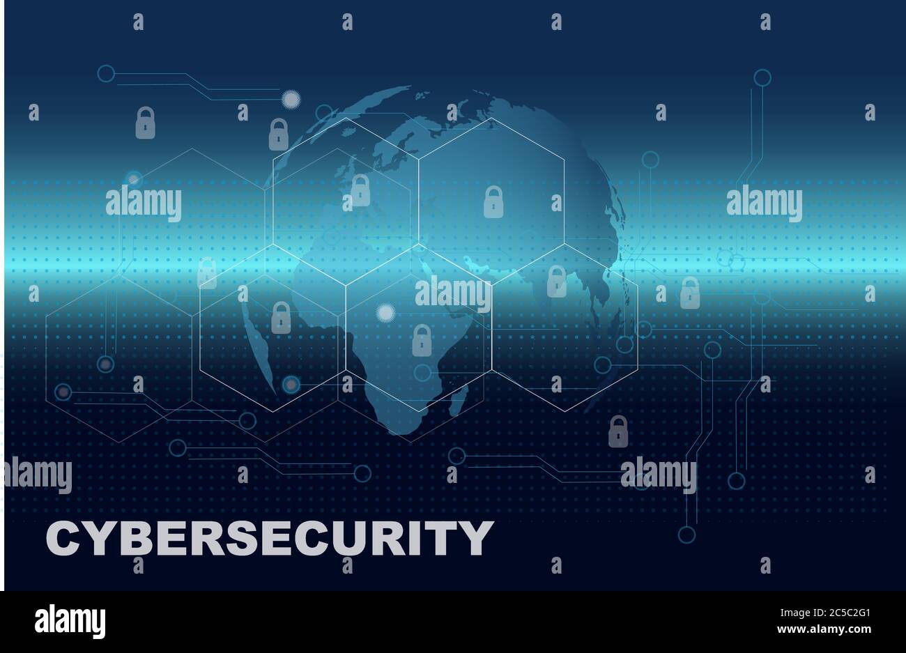 Cyber security concept vector drawing Stock Vector
