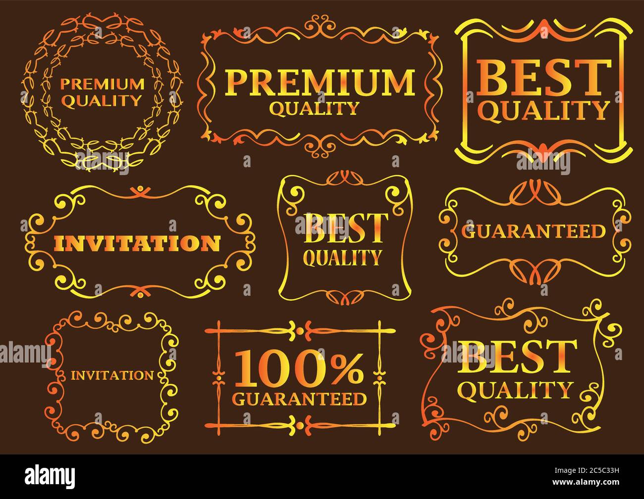 Vector calligraphic design elements and decorations Stock Vector
