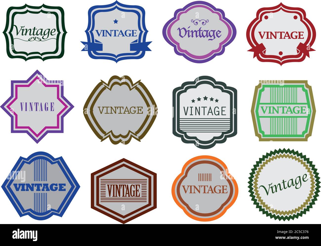Vector set vintage labels with spaces for own copy Stock Vector Image ...