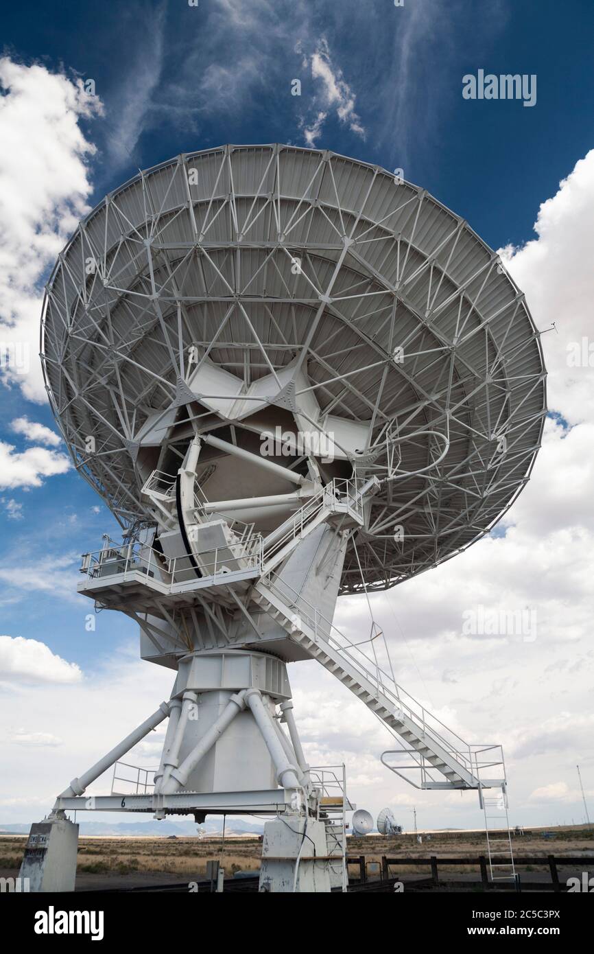 Back side of radio telescope dish at the very large array (VLA) Stock Photo