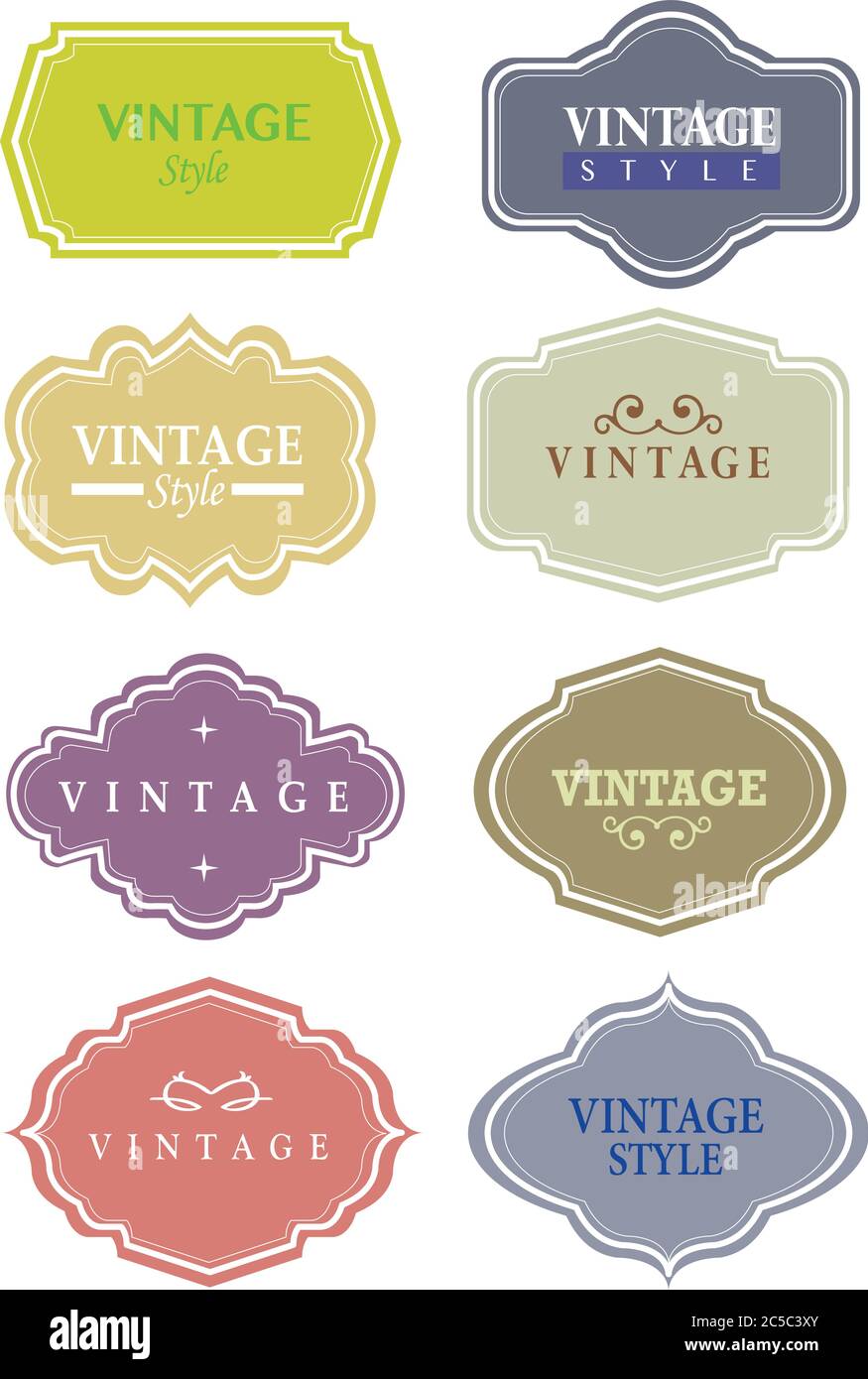 Illustration of a set of Vector vintage labels Stock Vector