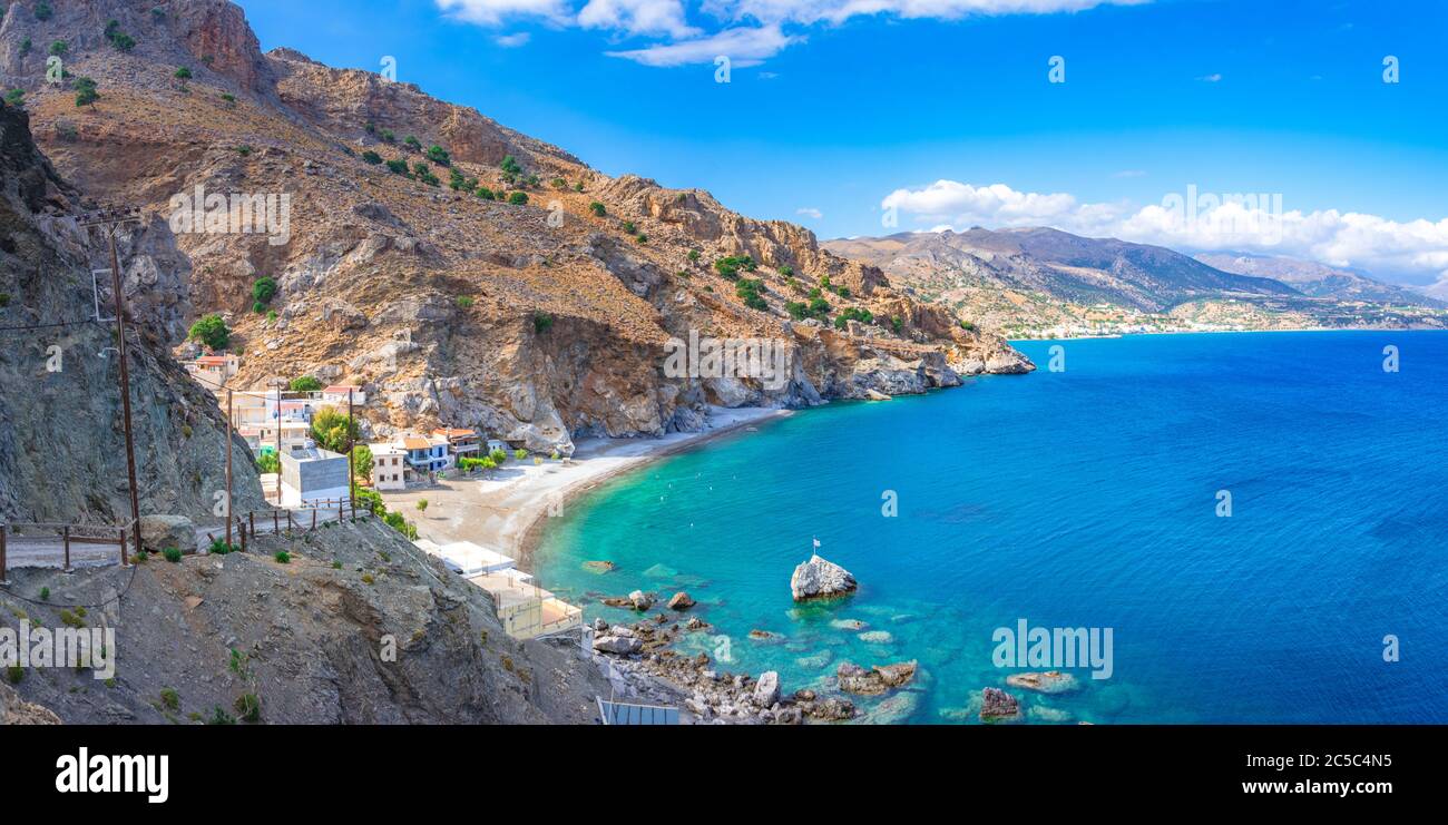 Remote village of Maridaki at the south of Heraklion, Crete, Greece ...