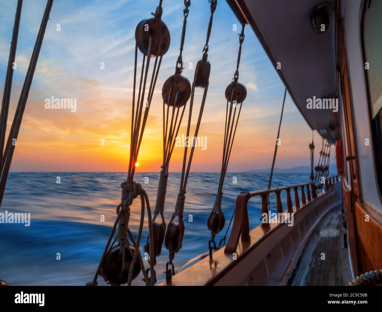 Sailing ship in the Aegean sea in Greece Stock Photo - Alamy