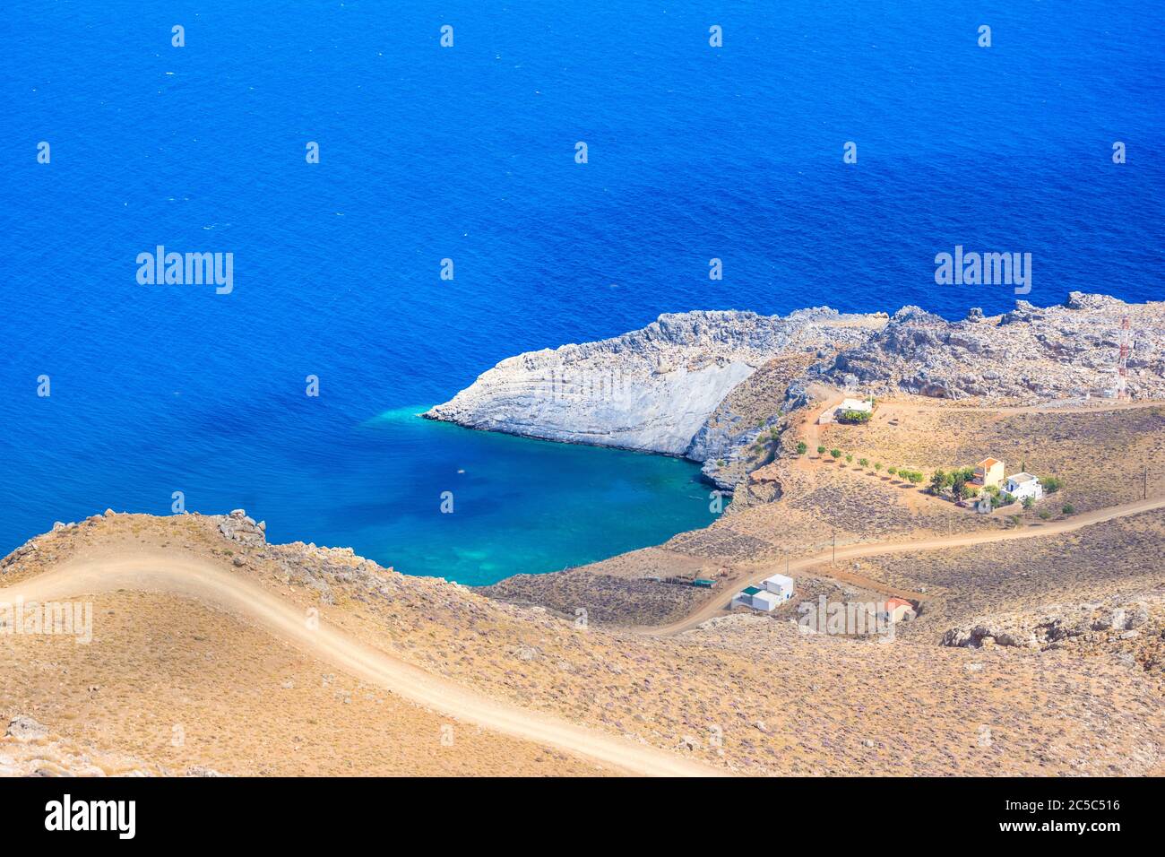Remote village of Maridaki at the south of Heraklion, Crete, Greece ...