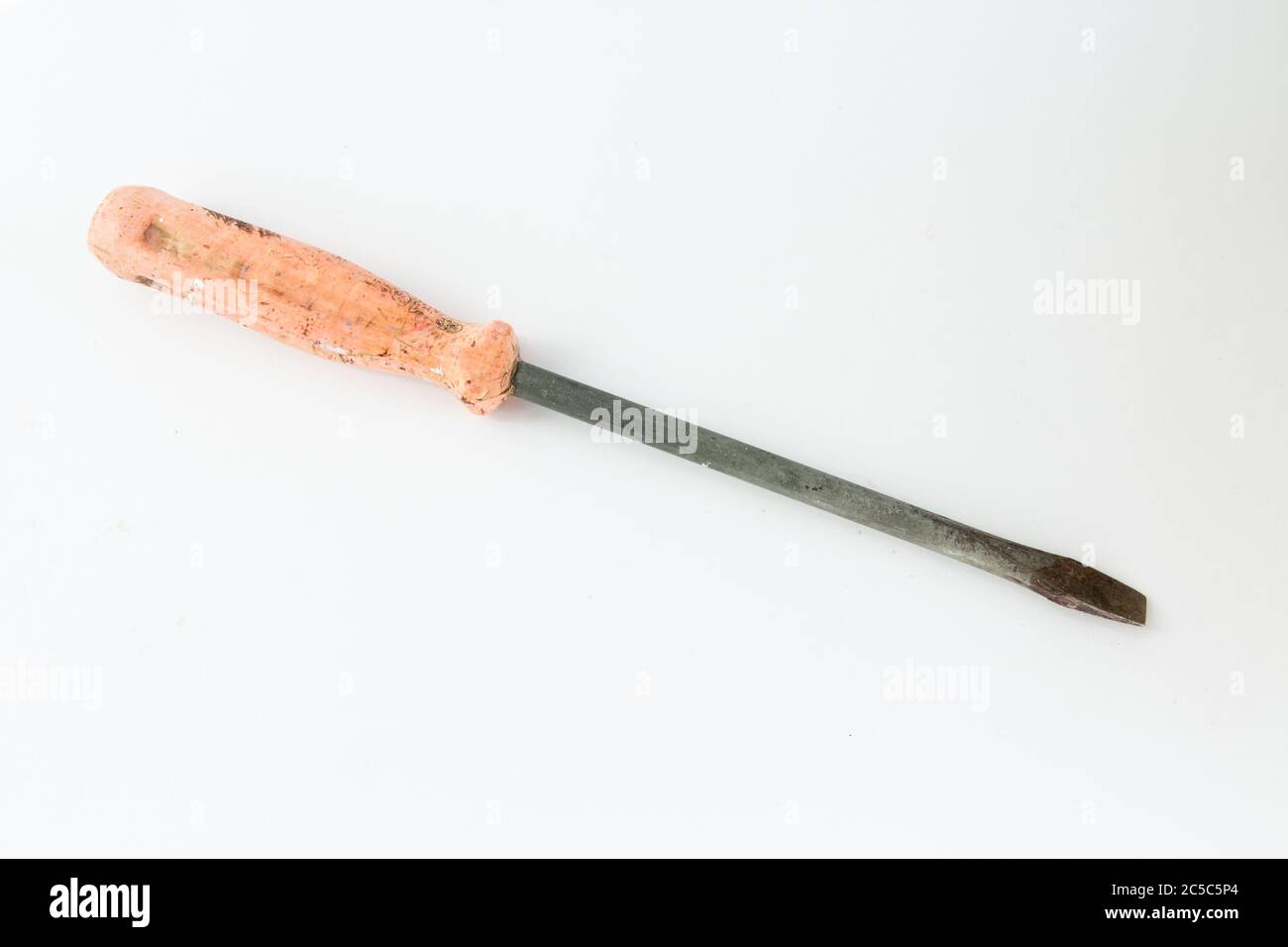 old screwdriver on white background Stock Photo