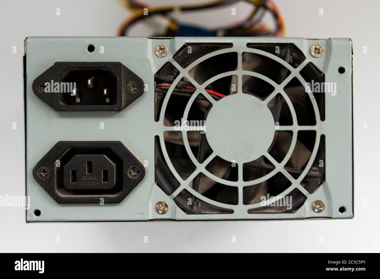 computer power supply on white background Stock Photo
