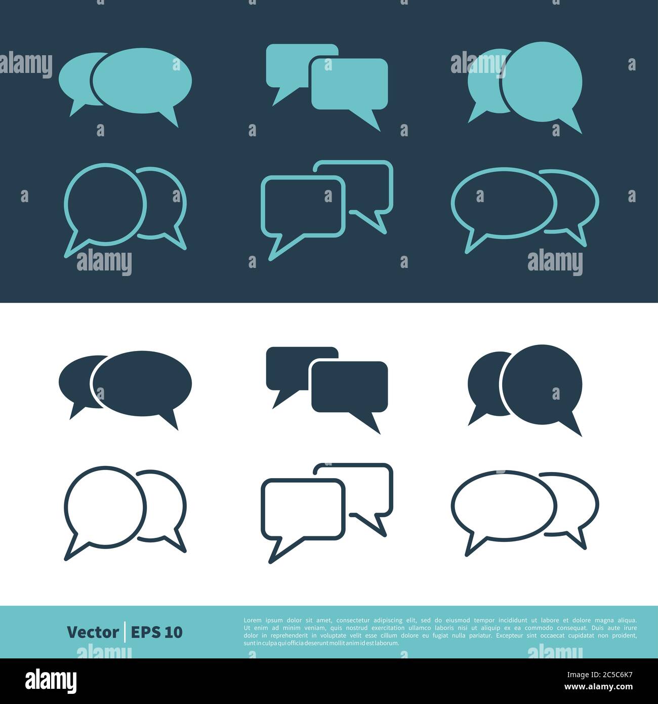 Set Speech Bubble Icon Vector Logo Template Illustration Design. Vector EPS 10. Stock Vector