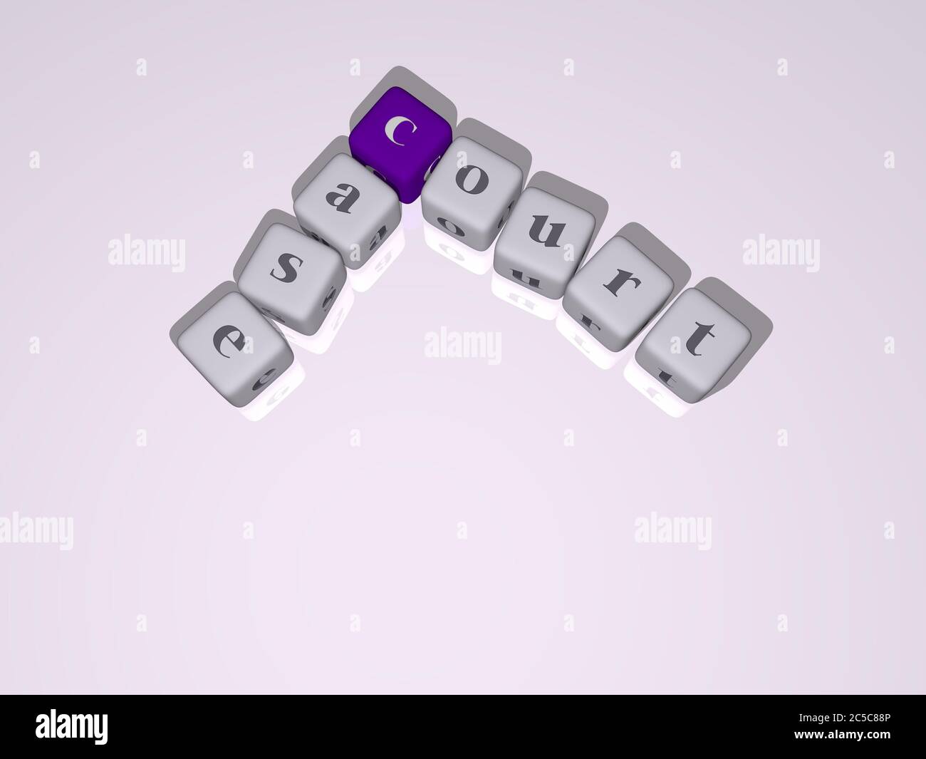 court case combined by dice letters and color crossing for the related