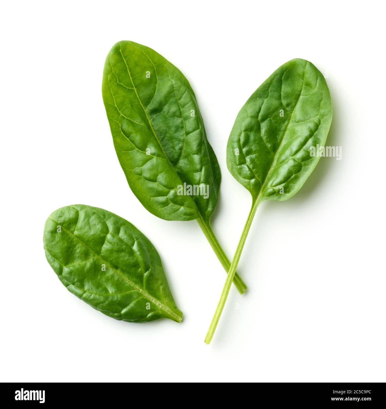 fresh spinach leaves isolated on white background, top view Stock Photo ...
