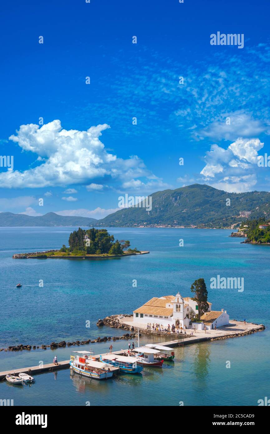 Corfu island Vlacherna monastery in Greece Stock Photo - Alamy