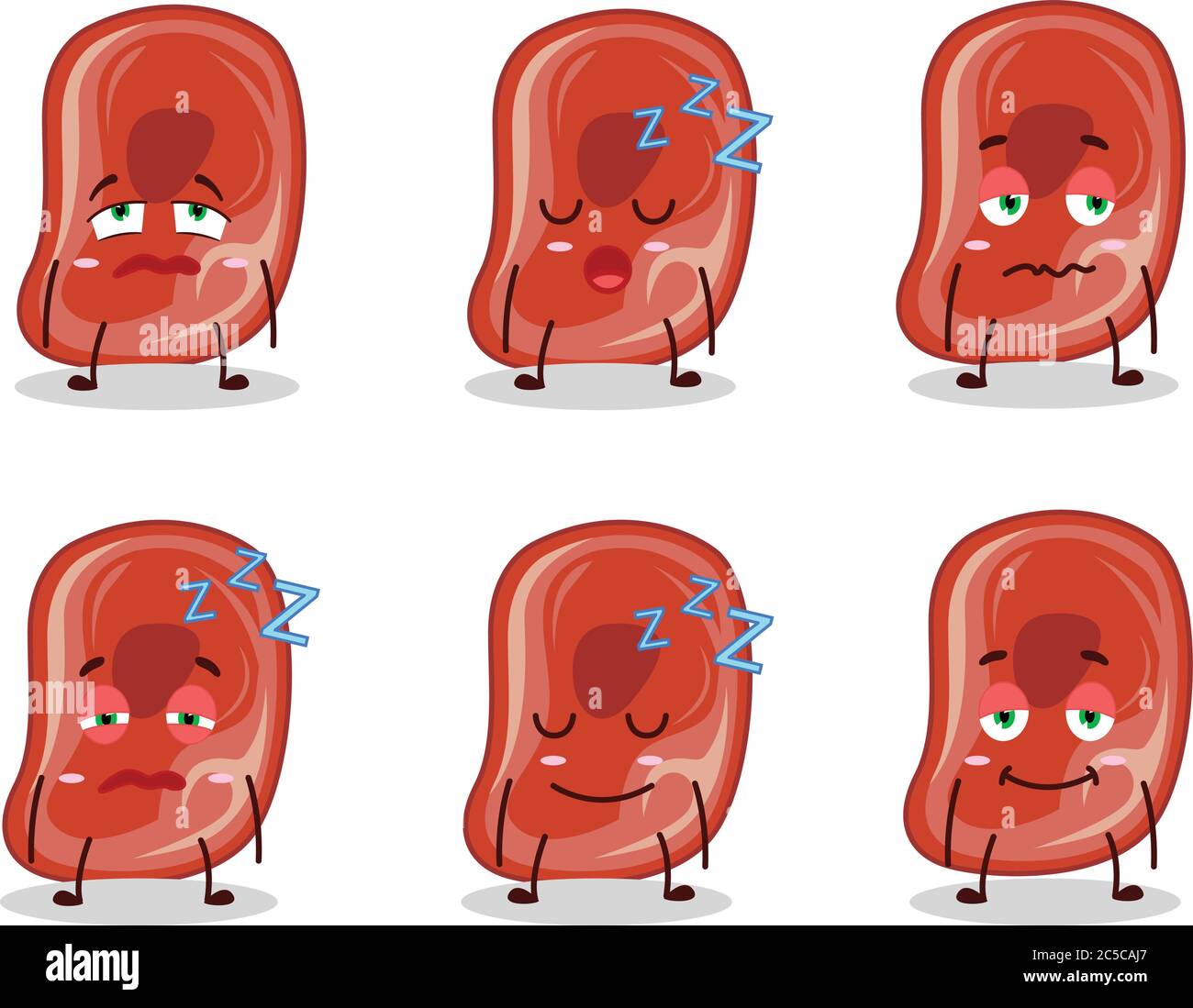 Cartoon character of ham with sleepy expression Stock Vector Image & Art -  Alamy