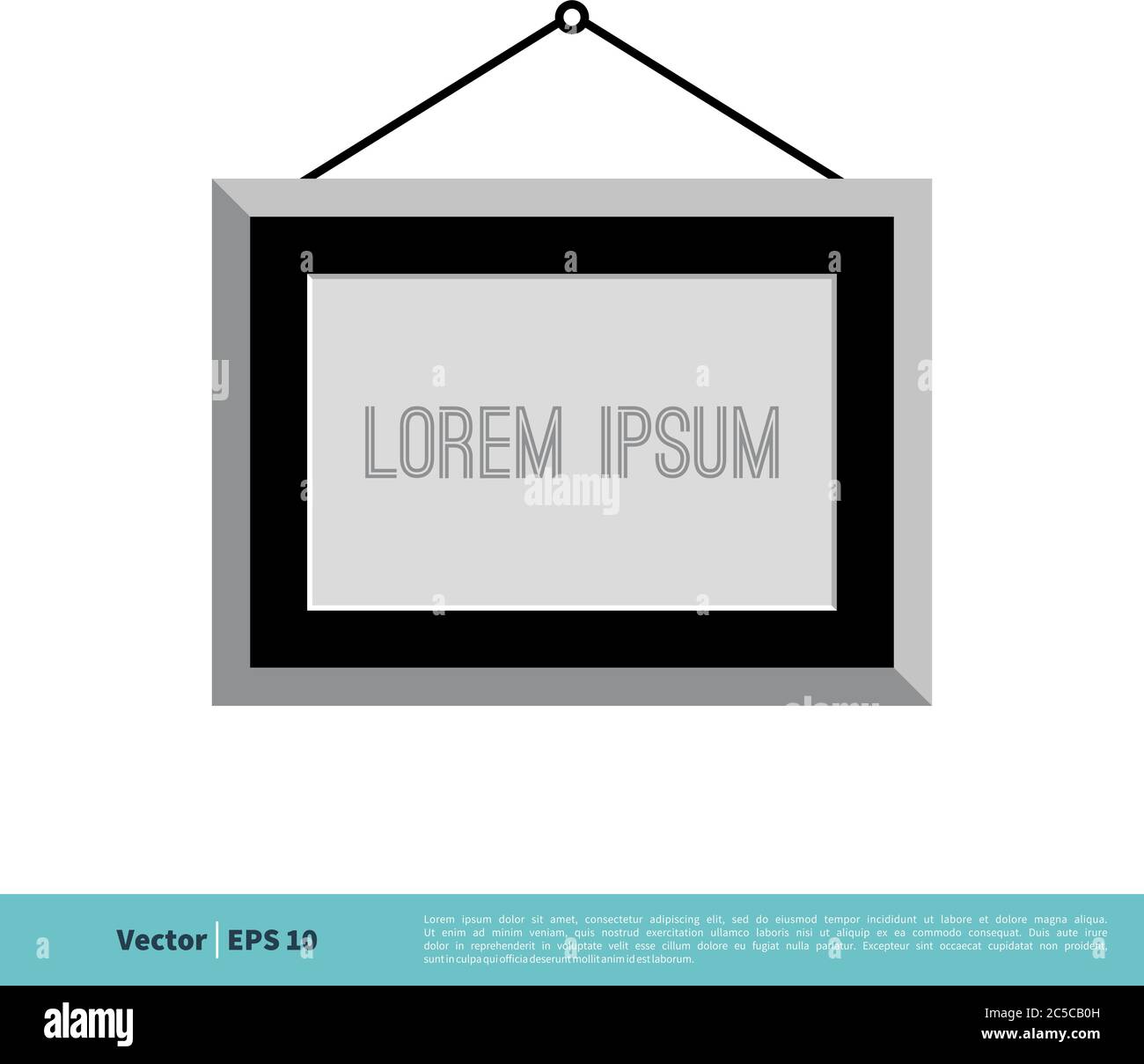 Blank Frame Hanging for your Poster Icon Vector Template Illustration Design. Vector EPS 10. Stock Vector