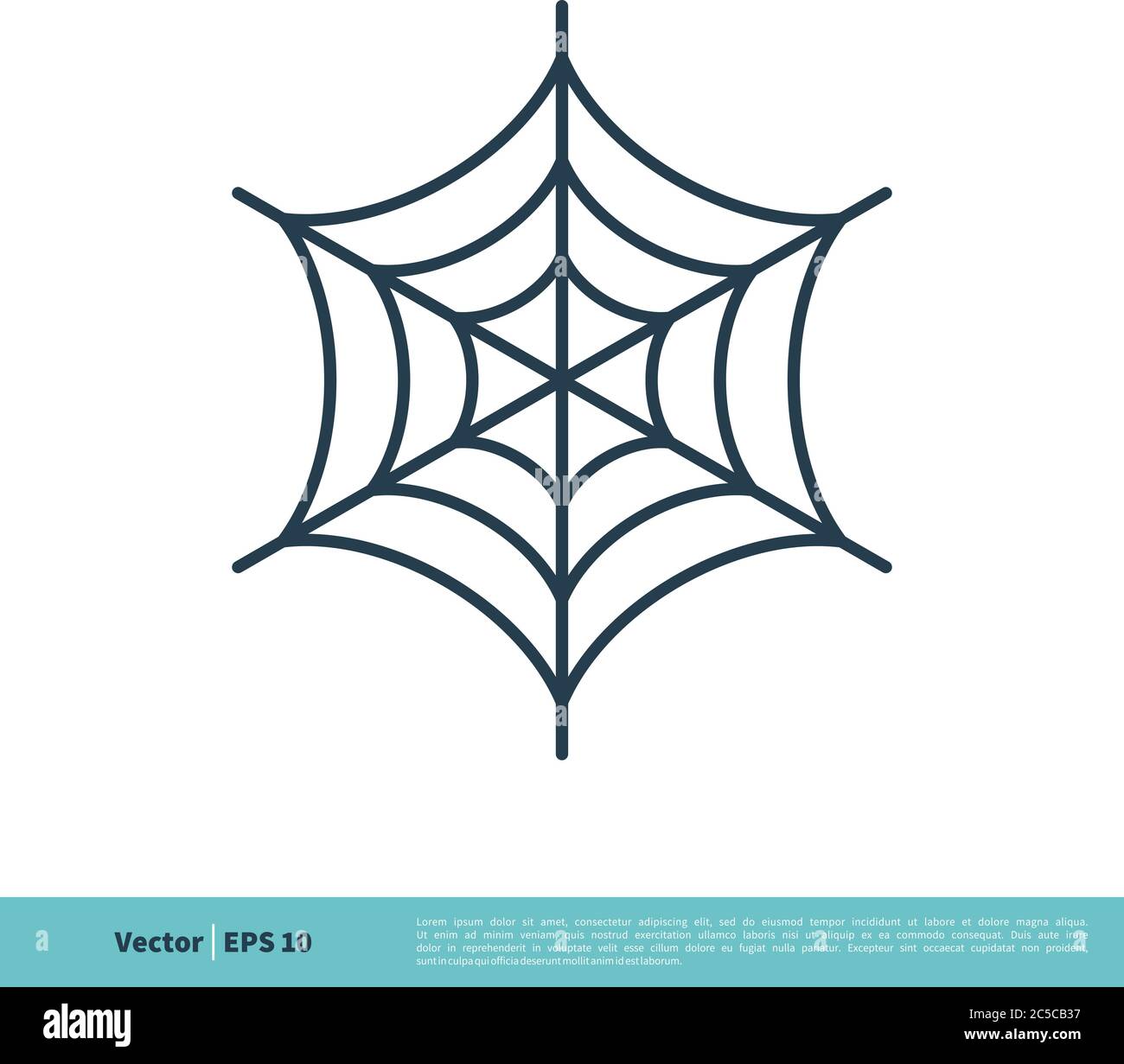 Symmetrical spider web icon, outline style Stock Vector Image & Art - Alamy