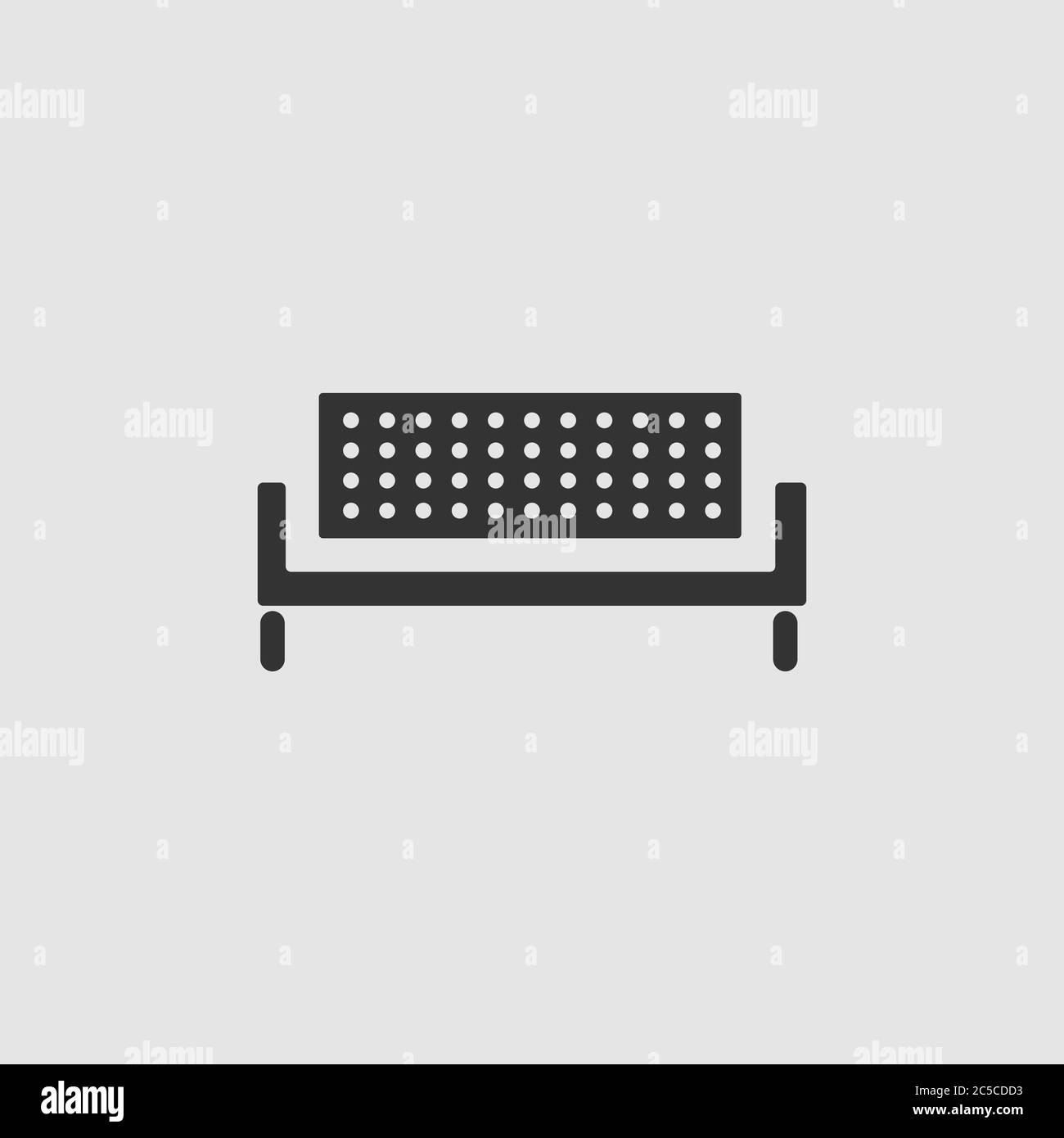 Bench icon flat. Black pictogram on grey background. Vector illustration symbol Stock Vector