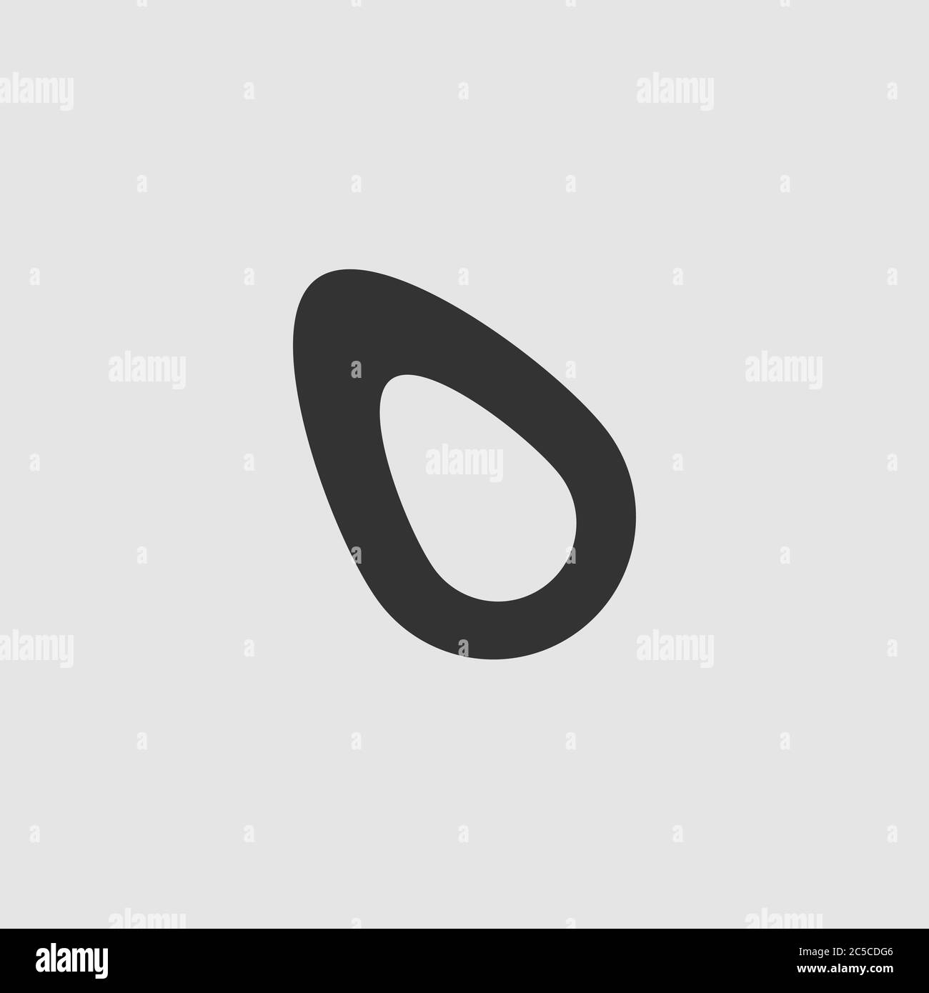 Fruits Avocado icon flat. Black pictogram on grey background. Vector illustration symbol Stock Vector