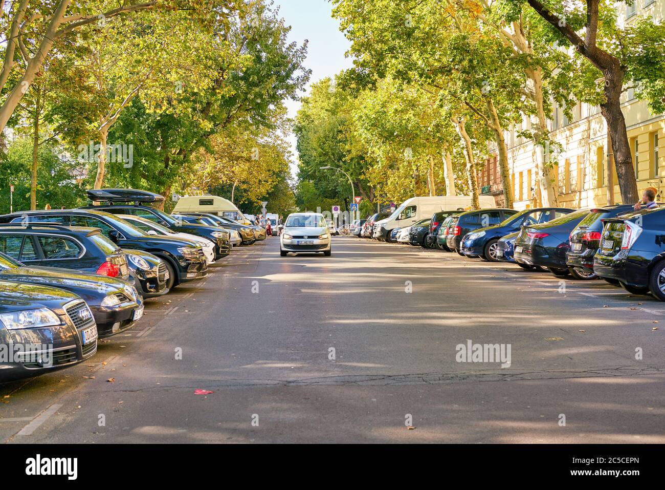 BERLIN, GERMANY - CIRCA SEPTEMBER, 2019: street level view of a road in ...