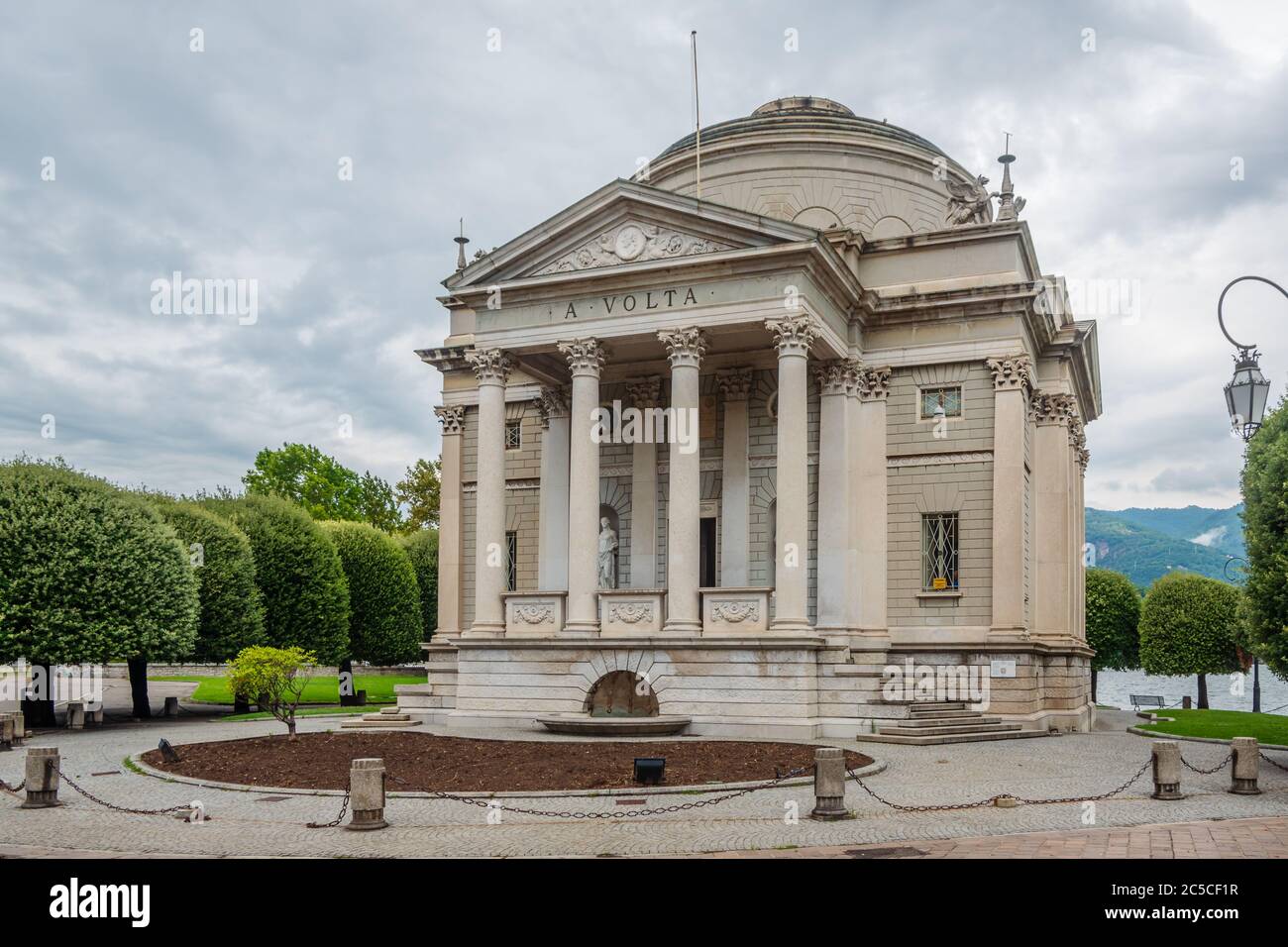 The Tempio Voltiano was built in honor of Alessandro Volta, the inventor of the electrical battery, who was born and died in Como. Stock Photo