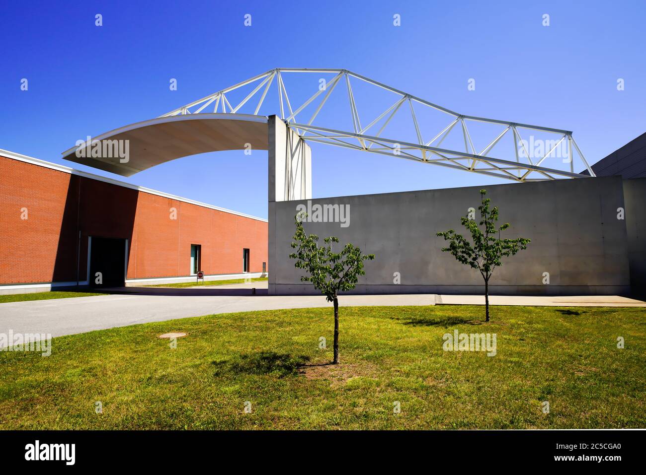 Vitra factory buildings and passage by architect Alvaro Siza, Weil am Rhein, Germany. Stock Photo