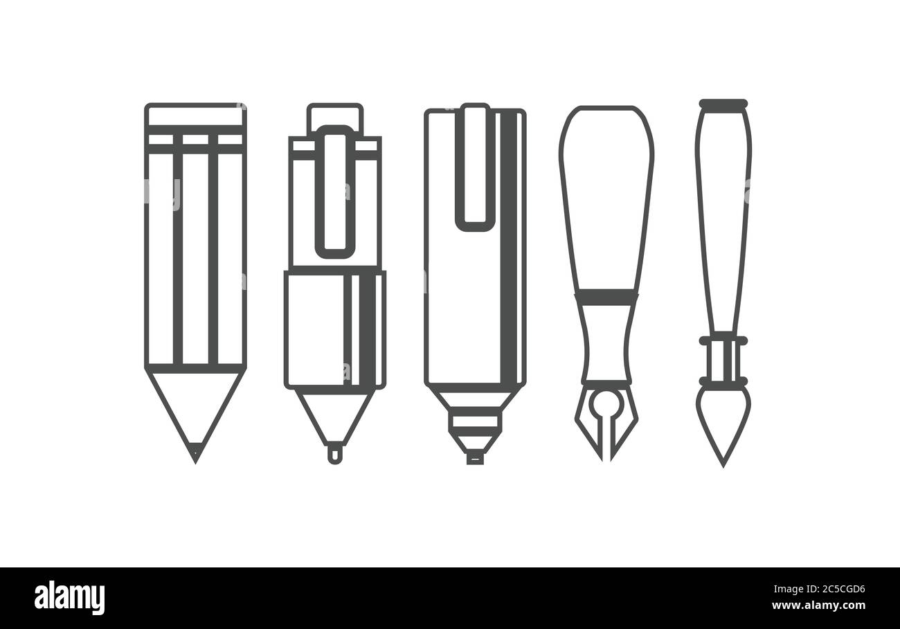 set of drawing and writing tools Stock Vector Image & Art Alamy