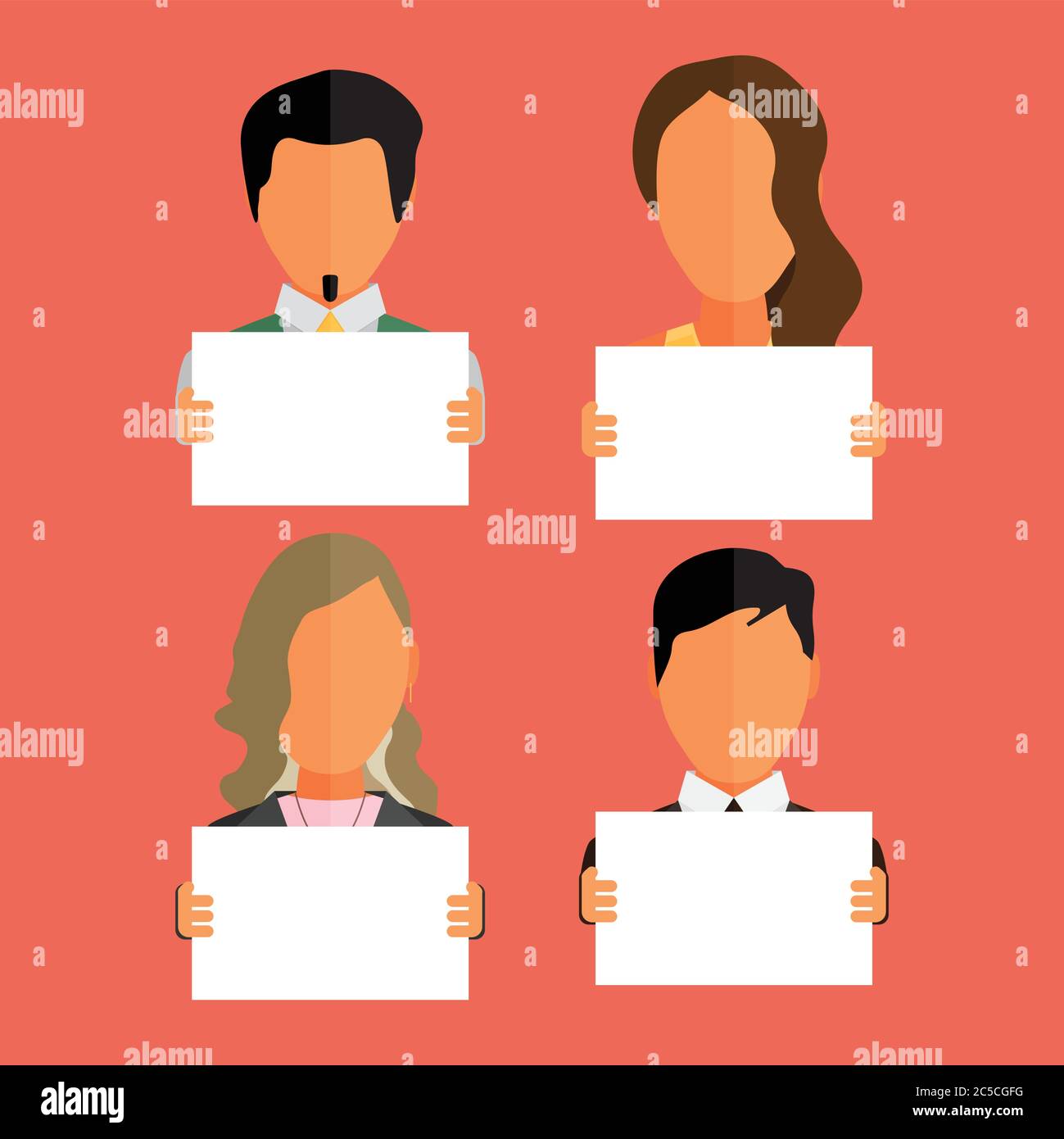 People holding blank banner. Flat design Stock Vector Image & Art - Alamy