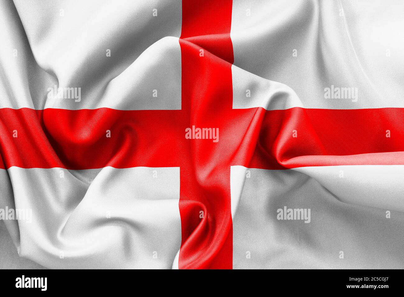 England St Georges Cross flag texture crumpled up with light and shadows Stock Photo