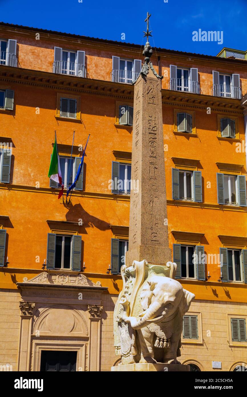Obelisk in Piazza della Minerva in Rome Italy Stock Photo