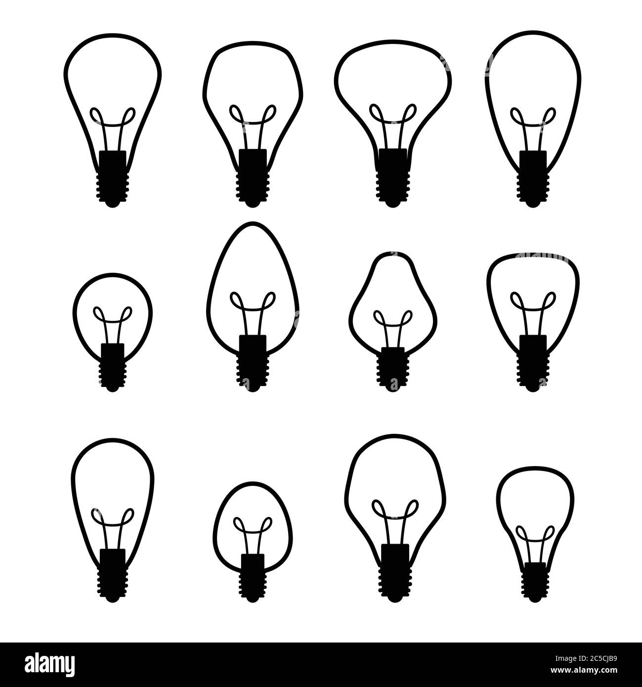 Electric Light Types Stock Illustration - Download Image Now - Light Bulb,  LED Light, Vector - iStock
