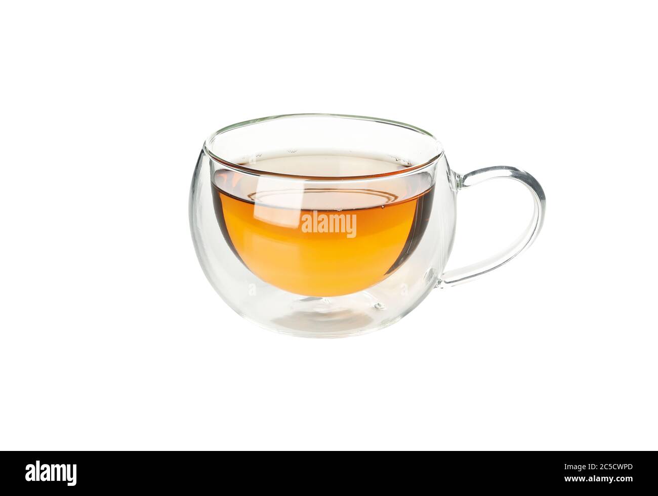 Glass cup of chamomile tea isolated on white background Stock Photo - Alamy