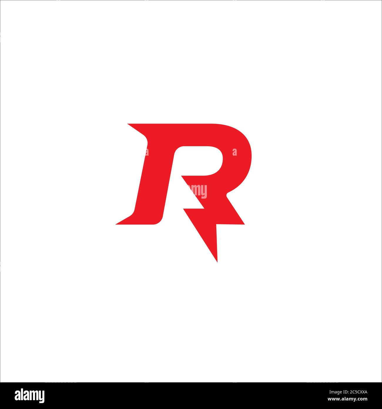 Letter R Initial Logo Design Template. Alphabet Thunder Logo Concept. Hot Red Color Theme. Isolated On Background Stock Vector Image & - Alamy