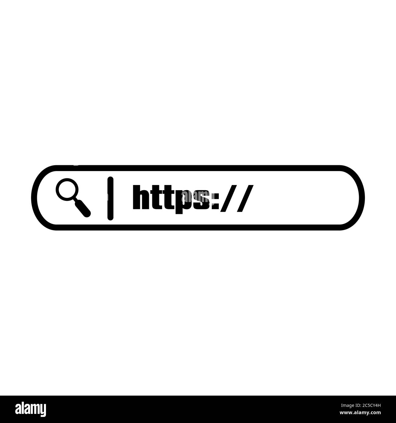 Search string Input field on white background. Magnifying glass with