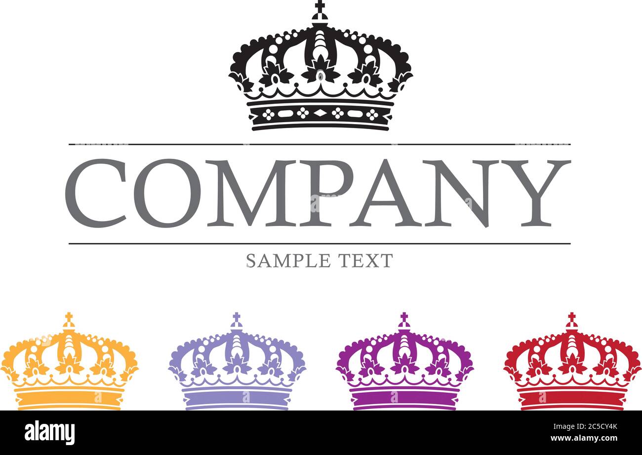 Royal crown company logo template Stock Vector