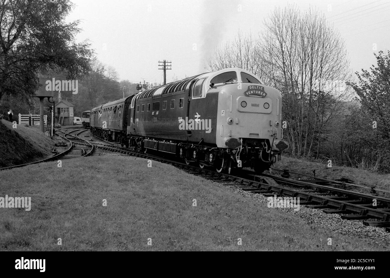 Class 55 diesel locomotive Deltic No. 55015 'Tulyar' at the Severn Valley Railway diesel gala, Arley, Worcestershire, UK. 1987. Stock Photo
