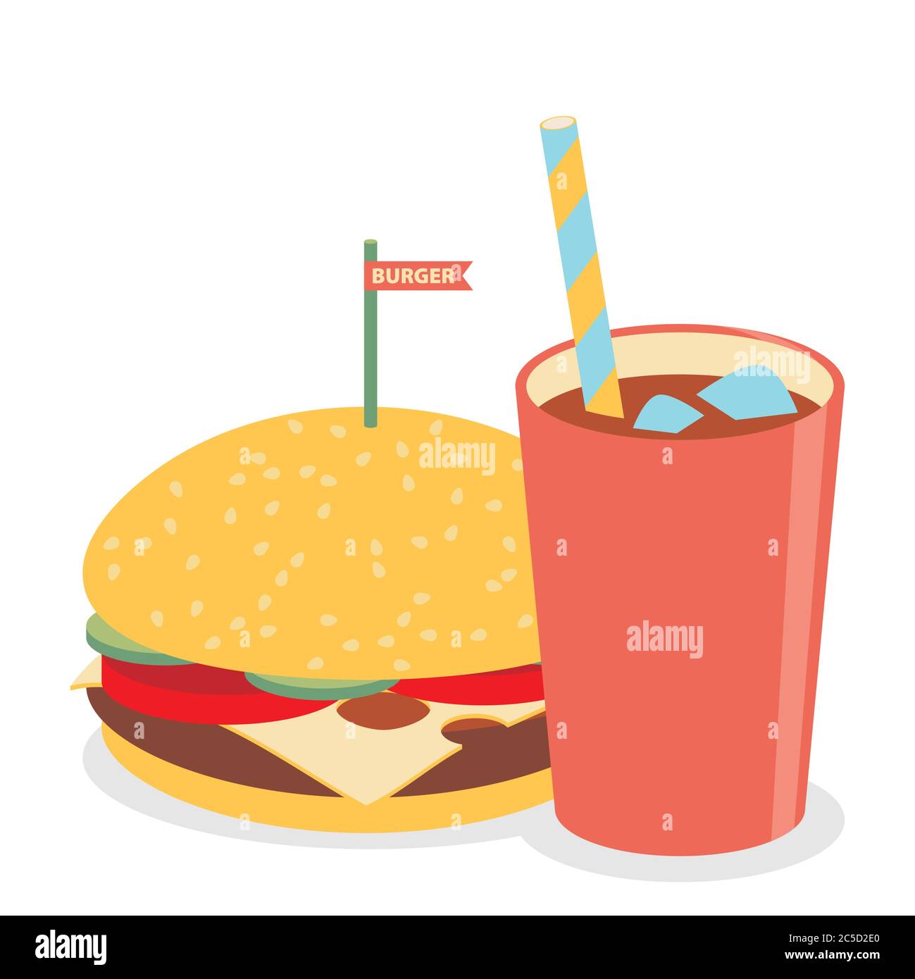hamburger with soda Stock Vector Image & Art - Alamy